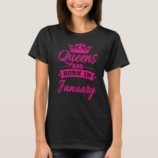 Januari Verjaardagskoninginnen worden geboren op 1 T-shirt