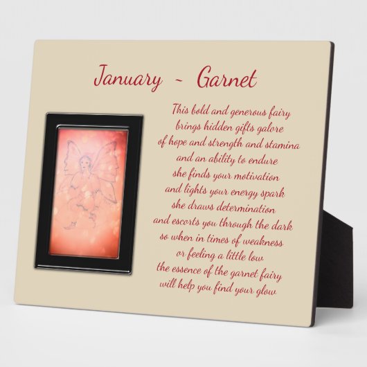 Januari verjaarstone Garnet Fotoplaat (Zijkant)