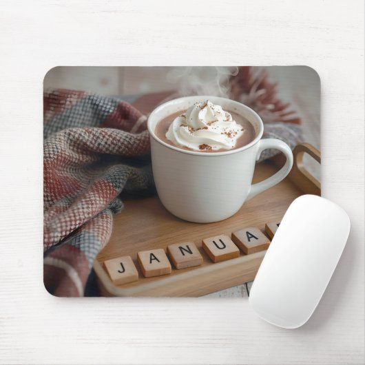 Januari warme chocolademelk muismat (Met muis)