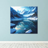 Januari Winter Bevroren Landschap Canvas Afdruk (Insitu (Houten vloer))
