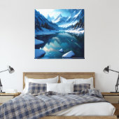 Januari Winter Bevroren Landschap Canvas Afdruk (Insitu (Slaapkamer))
