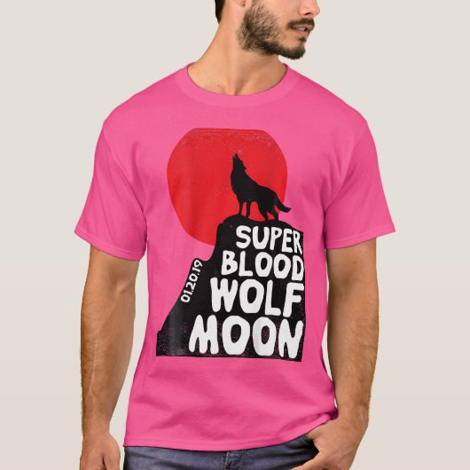 Januari Wolf Moon Maansverduistering T Shirt Astro (Voorkant)
