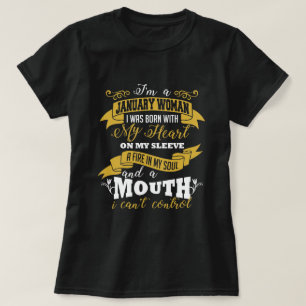 Januari Woman Birthday Black T-shirt
