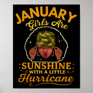 Januarimeisjes zijn zonneschijn met een klein beet poster