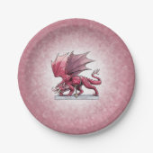 Januari's Birthstone Dragon: Granaatrood Papieren Bordje (Voorkant)