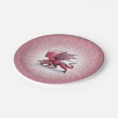 Januari's Birthstone Dragon: Granaatrood Papieren Bordje (Gekanteld)