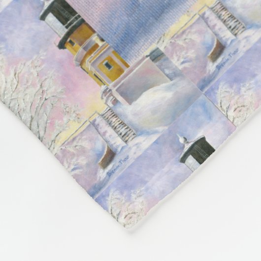 Januari's vuurtoren Split Rock Fleece Deken (Hoek)