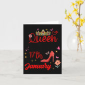 January 17 Birthday This Queen Was Born On January Kaart (Gele Bloem)