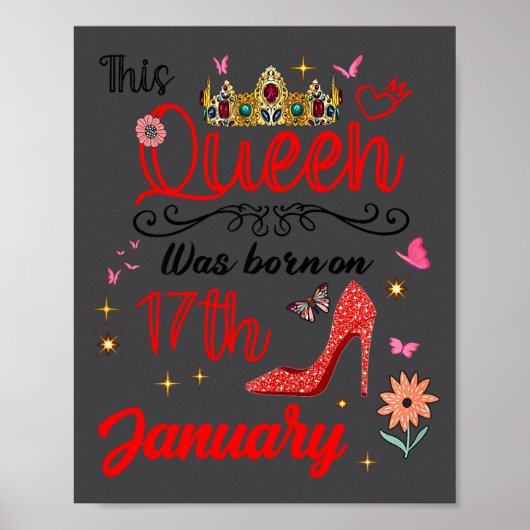 January 17 Birthday This Queen Was Born On January Poster (Voorkant)