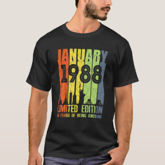 January 1988 Limited Edition 34 Years Of Being Awe T-shirt