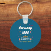 January 1990 Queen Since January 1990 Birthday Gir Sleutelhanger (Voorkant)