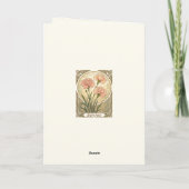 January Birth Flower Pink Carnations Art Nouveau S Kaart (Achterkant)