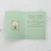 January Birthday Galanthus Flowers Art Nouveau Sty Kaart (Binnen)