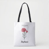 January Birthday Gift Carnation Birth Flower Art Tote Bag (Voorkant)