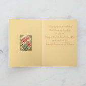 January Birthday Pink Carnations Art Nouveau Style Kaart (Binnen)