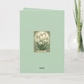 January Birthday Snowdrop Flowers Art Nouveau Styl Kaart (Achterkant)