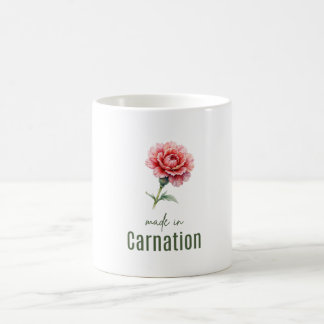 January Carnation Birth Flower Cup Art Watercolor Koffiemok