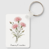 January Carnation Flowers  Sleutelhanger (Achterkant)
