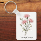 January Carnation Flowers  Sleutelhanger (Voorkant)