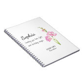 January Carnation Personalized Birthday Notitieboek (Rechterzijde)