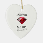 January Garnet Personalized Birthday Keramisch Ornament (Rechts)