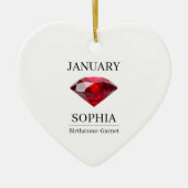 January Garnet Personalized Birthday Keramisch Ornament (Voorkant)