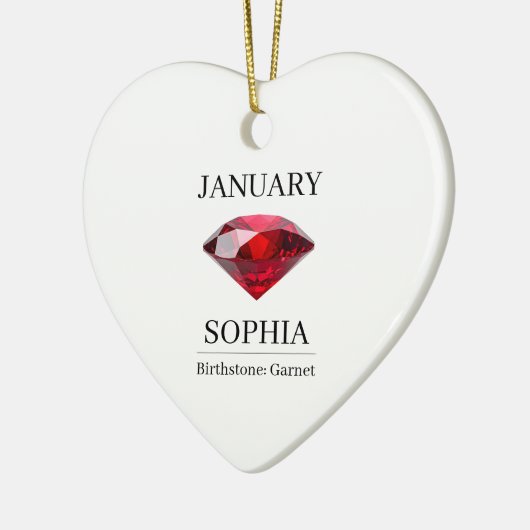 January Garnet Personalized Birthday Keramisch Ornament (Links)