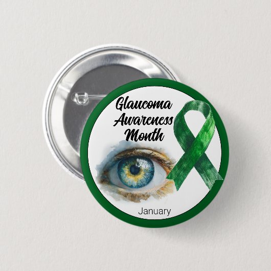 January Glaucoma Eye Awareness Month Ronde Button 5,7 Cm (Voorkant /achterkant)