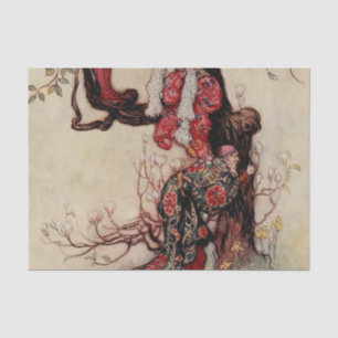 “January Helping May” door Warwick Goble Tissuepapier