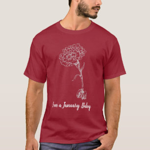 January Koningin - Anjer Geboortebloem Verjaardag T-shirt