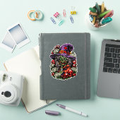 January Zombie Witch with Gems and Flowers Sticker (iPad Cover)