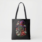 January Zombie Witch with Gems and Flowers Tote Bag (Voorkant)