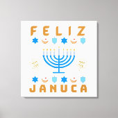 Januca, Feliz Januca, Menorah, Masada, Janucia Canvas Afdruk (Voorkant)