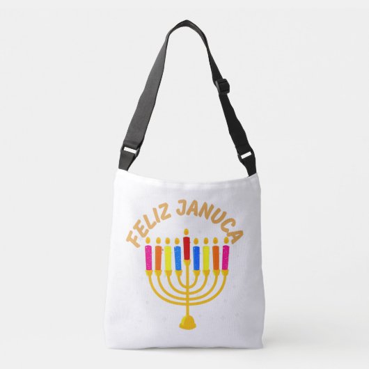 Januca, Feliz Januca, Menorah, Masada, Janucia Crossbody Tas (Voorkant)