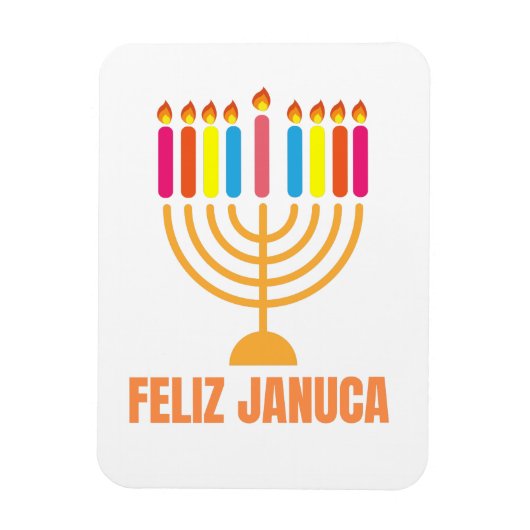 Januca, Feliz Januca, Menorah, Masada, Janucia Magneet (Verticaal)