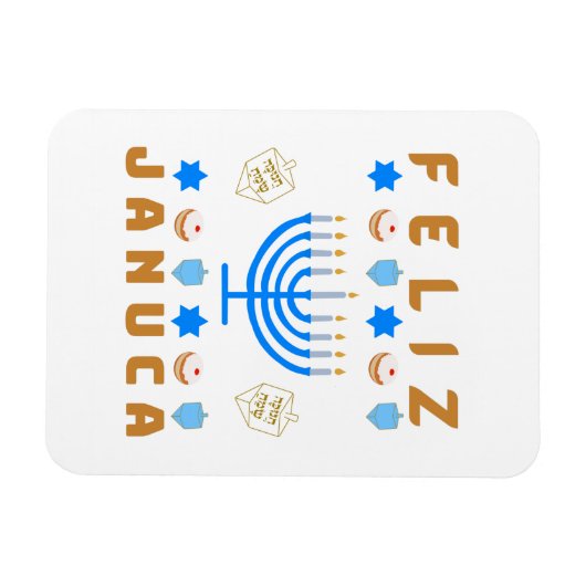 Januca, Feliz Januca, Menorah, Masada Magneet (Horizontaal)