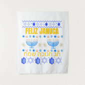 Januca Januka Janucia Janukia menorah Sameaj Wandkleed (Voorkant)