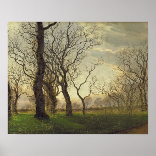 Janus la Cour - Op de rand van een eikenbos Poster (Voorkant)