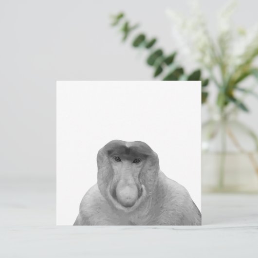 Janusz Meme, Proboscis Monkey, Polak, Pole Janus Bedankkaart (Staand voorkant)