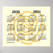 Janz schooljaar kalender 2030-2031 met zonnige dag poster (Voorkant)