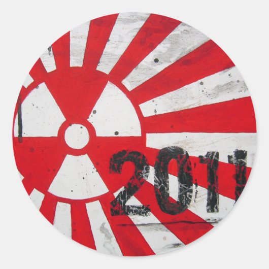 Japan2011...in memory ronde sticker (Voorkant)