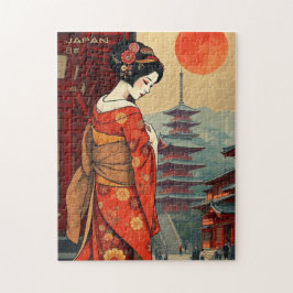 Japan 日本 geisha pagode  retro6 legpuzzel