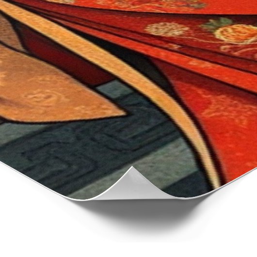 Japan 日本 geisha pagode  retro poster (Hoek)