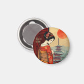 Japan 日本 maiko geisha pagoda zon magneet (Voorkant / Achterkant)