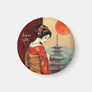 Japan 日本 maiko geisha pagoda zon magneet