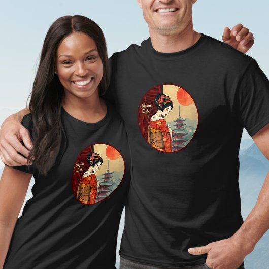 Japan 日本 maiko geisha pagoda zon t-shirt