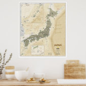 " Japan: 2012/2012 - Gedetailleerde antiek stijlka Poster (Keuken)