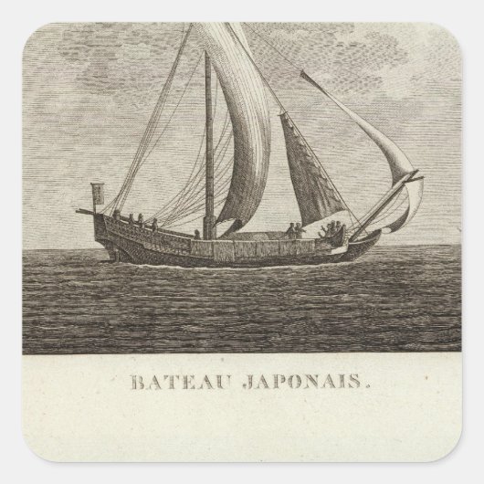 Japan 3 vierkante sticker (Voorkant)