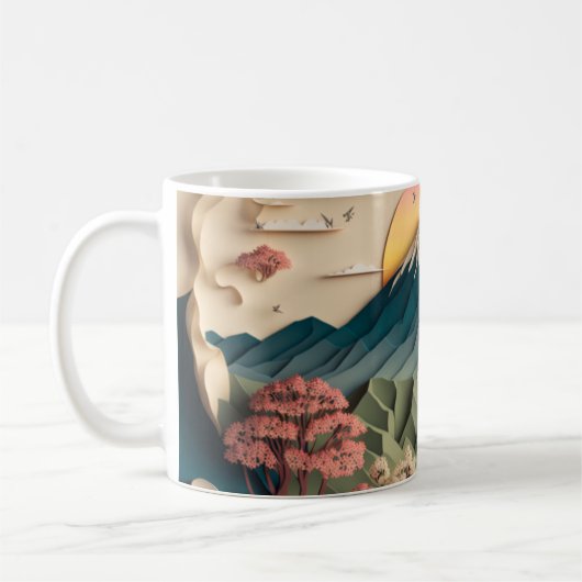 Japan 3D Papier Kunst Stijl Mok (Links)