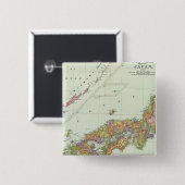 Japan 4 vierkante button 5,1 cm (Voorkant /achterkant)